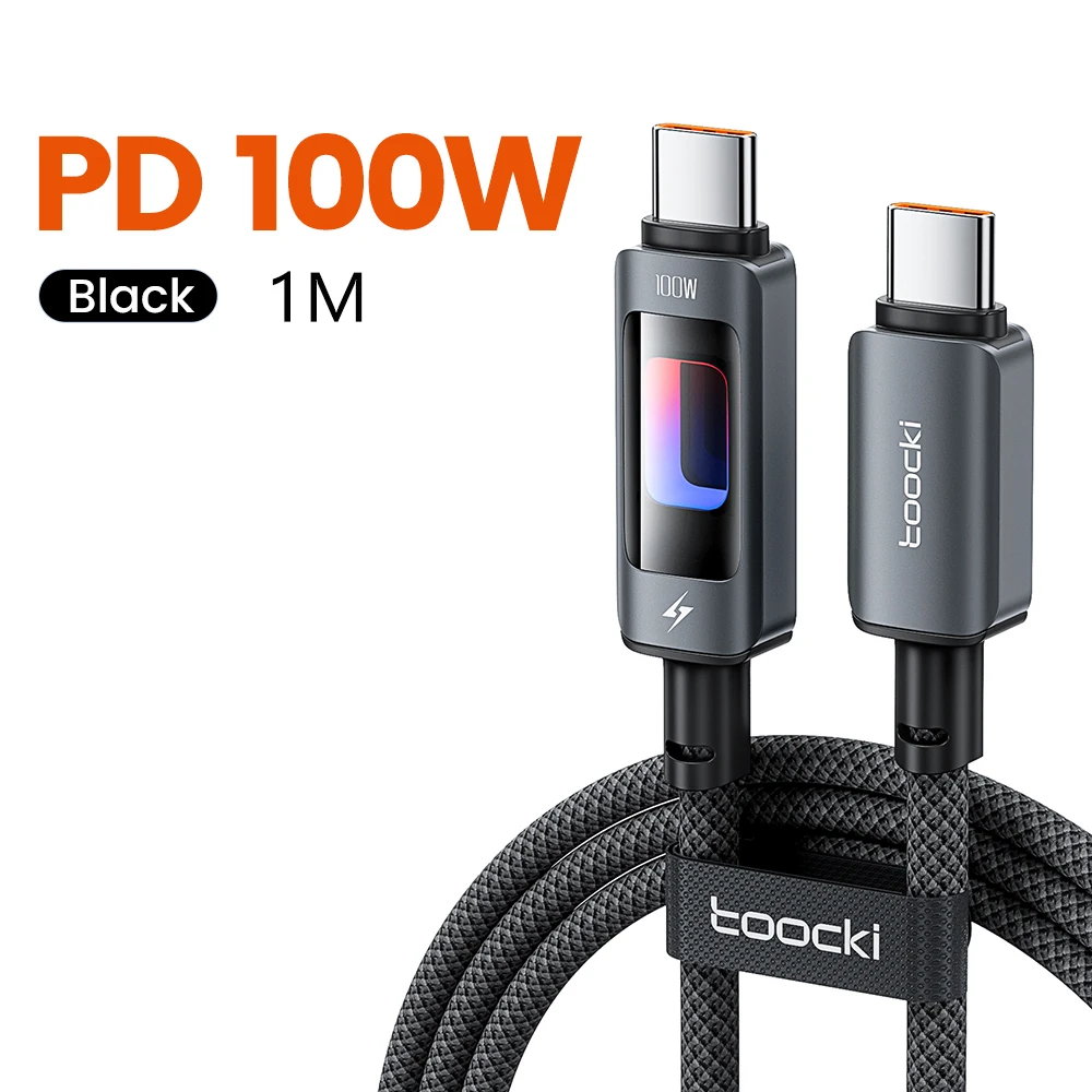 Toocki PD 100 W USB C Naar USB C Kabel PD Snel Opladen Lader Kabel 5A E-Marker Chip voor iphone 17 16 Macbook Xiaomi Samsung S23