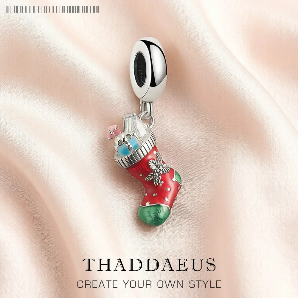 

Christmas Sock Dangle Charm Pendant For Women Men 925 Sterling Silver Vintage Gift Brand New Fine Jewelry