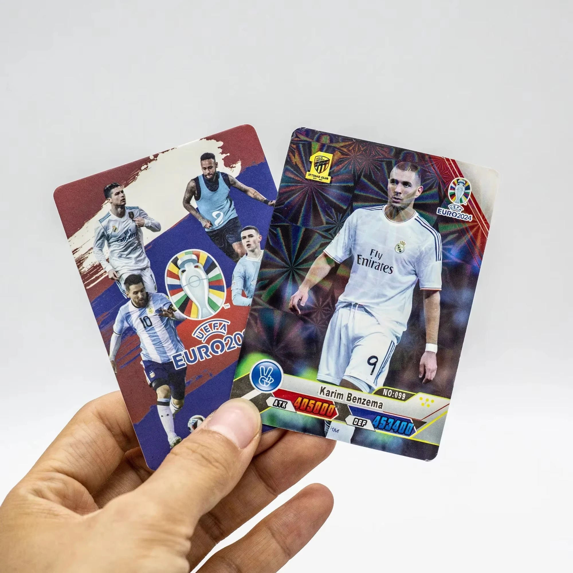 การ์ดสะสมรูปดาวฟุตบอลโลก288ชิ้น2024ใน FIFA บัตรฟุตบอลโลกถ้วยฟอยล์สีทองสำหรับสะสมของเล่นของขวัญสำหรับเด็ก