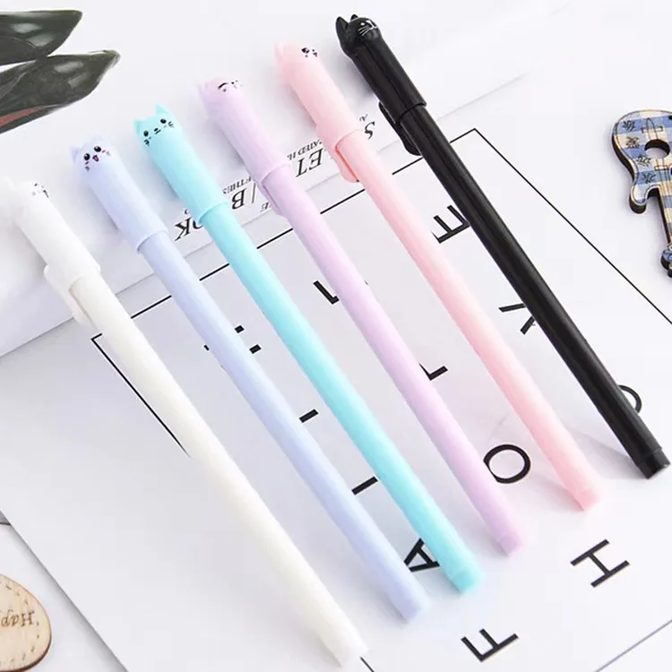 Cute Velvet Silicone Lutra Gel Pen Rollerball Pen School Office Supply Stationery 0.5mm Black Ink