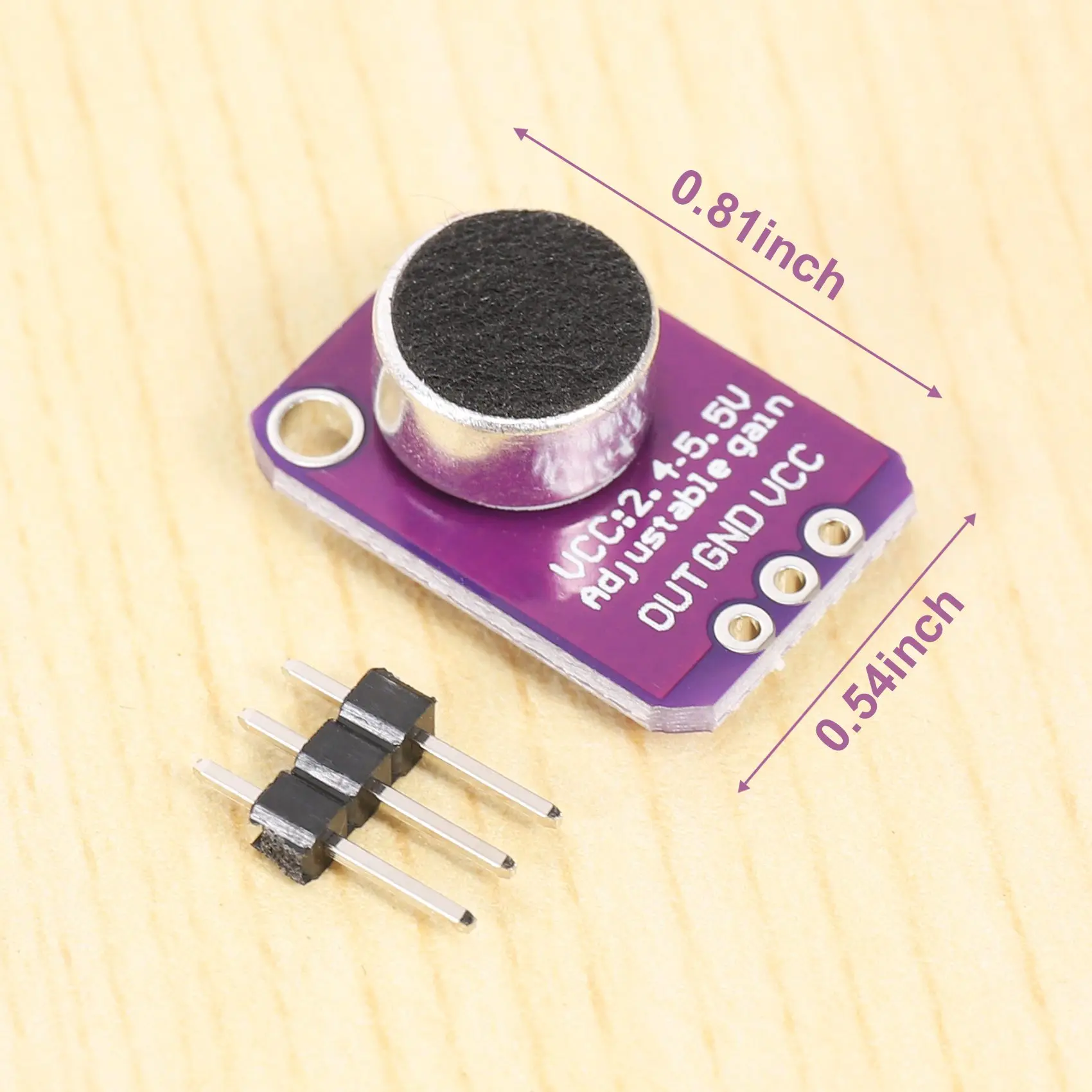 10 PCS Amplificatore per microfono a elettrete Modulo MAX4466 regolabile Preamplificatore per microfono Scheda breakout viola per Arduino