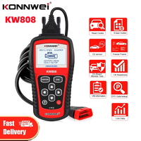 KONNWEI KW808 Car Scanner Diagnostic Scanner OBD2 Tool Auto Automotive CAN Code Reader Engine Fault Large LCD Screen OBD-II