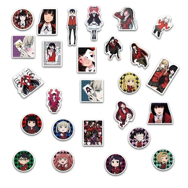 50Pcs Anime Kakegurui - Compulsive Gambler Series Stickers Suitable for Laptop Helmets Desktop Decoration DIY Graffiti Stickers