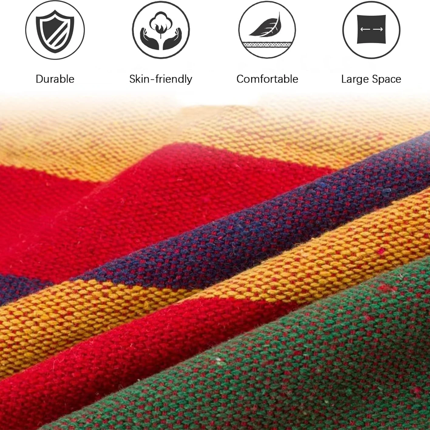 Outdoor Camping Canvas Hammock (220X80Cm / 87X32 in), Single-Person Outdoor Hammock with Two 2m Inch Long Straps and Storage Bag, Durable and Easy to Install, Can Support 300 Pounds, Portable Hammock, image 5