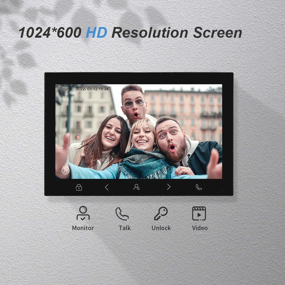 10インチIPSスクリーンTuyaアプリ2MP 1080P有線WIFIビデオドアホンビジュアルインターホンドアベルのぞき穴ビューアードアカメラ