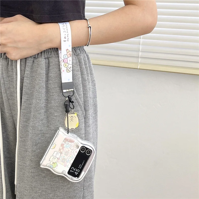 Kolorowe etui na telefon Cute Little Creatures do Samsung Galaxy Z Flip 3 4 5 6 Hard PC Back Cover do ZFlip5 ZFlip6 Case Shell
