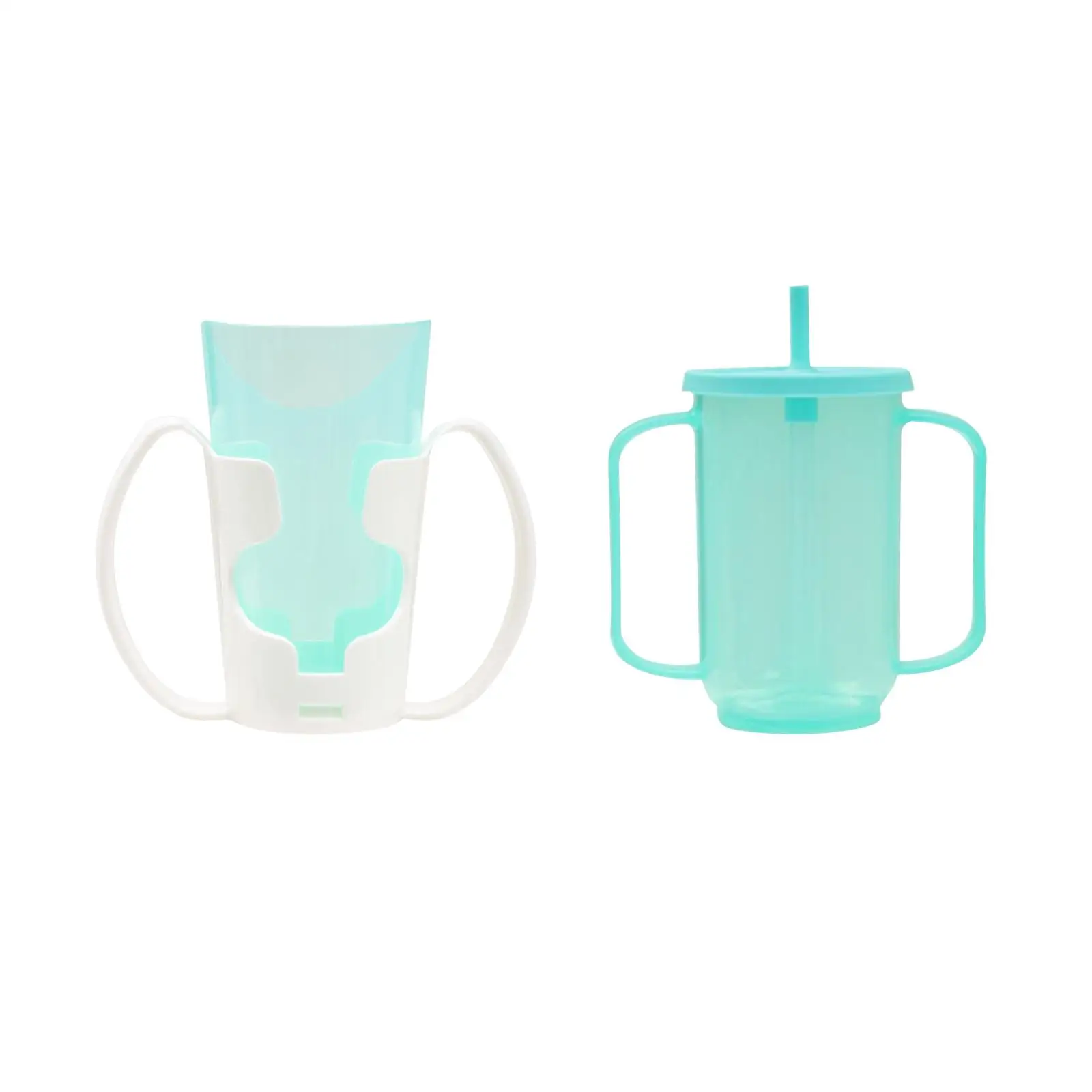 Elderly Feeding Cup with Handle 350ml Reusable PP Drinking Cup for Disabled Seniors Patient Care Gift