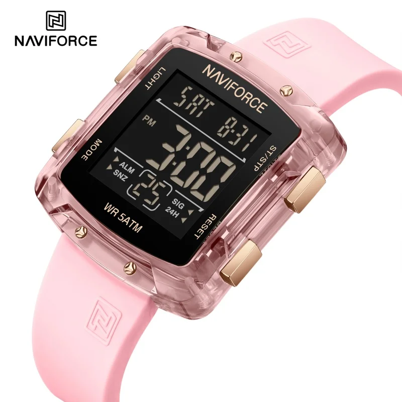 

NAVIFORCE 7121 Women's Digital Watches Calendar Waterproof Silicone Strap Casual Ladies Electronic Wristwatch montres femmes