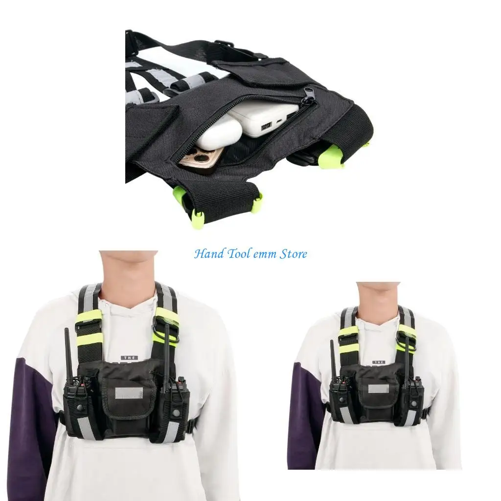 

H37f Walkie Talkie Ground Harner Darger Bag Sagn Universal Radio Pleack Sobster Двухчастотный радиопередач с передней пакетом