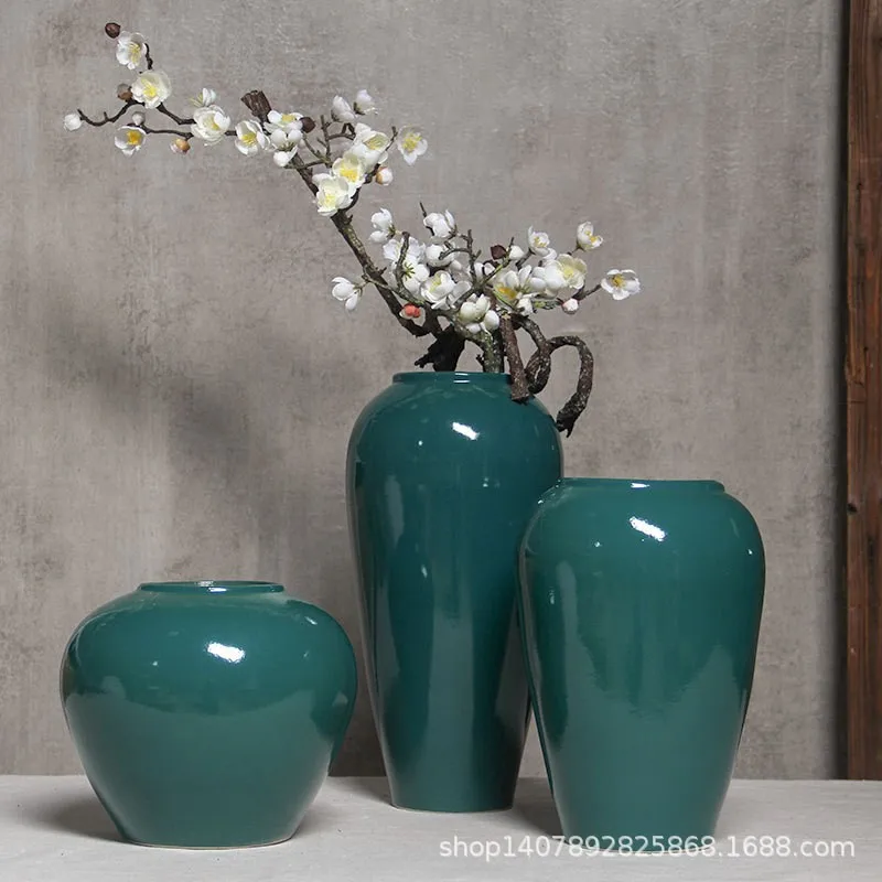 Modern Minimalist Ceramic Large Vase Office Wabi-sabi Pottery Pot Ornament  Living Room Decoration Mariage