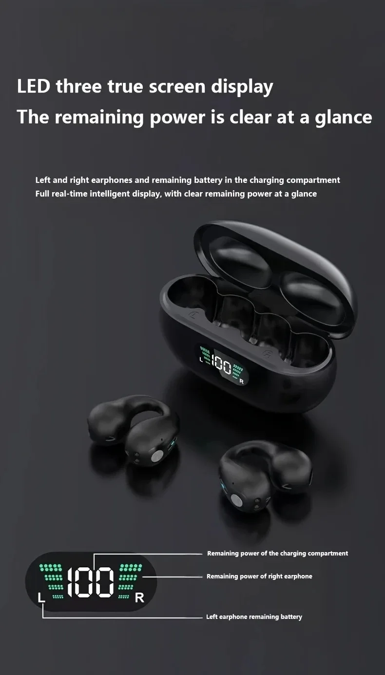 TWS S22 X22 Wireless Headset Earphone Clip Ear Mini Digital Display High Sound Quality Sports True Noise Reduction ANC Bluetooth image 5
