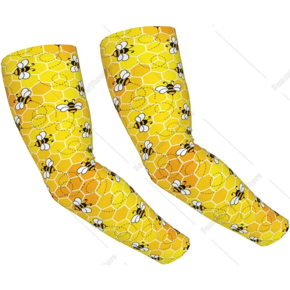Manicotti per api a nido d'ape Protezione solare Manicotti rinfrescanti a prova di spine Copri bracci per sport da giardino