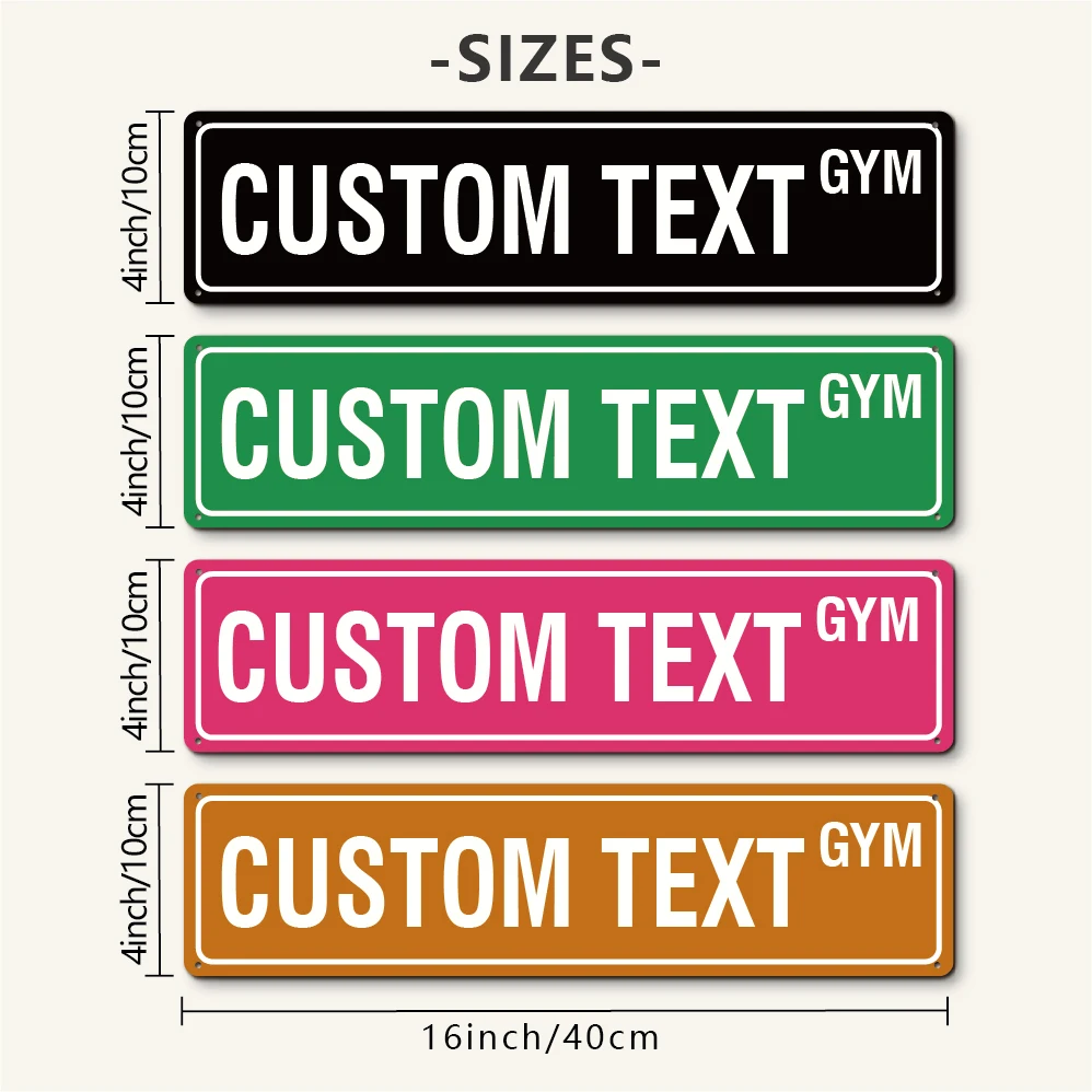

1pc hot sale gym Personalized Text Metal Wall Signs Tin Wall Plaque For Kids Rooms Home Decor