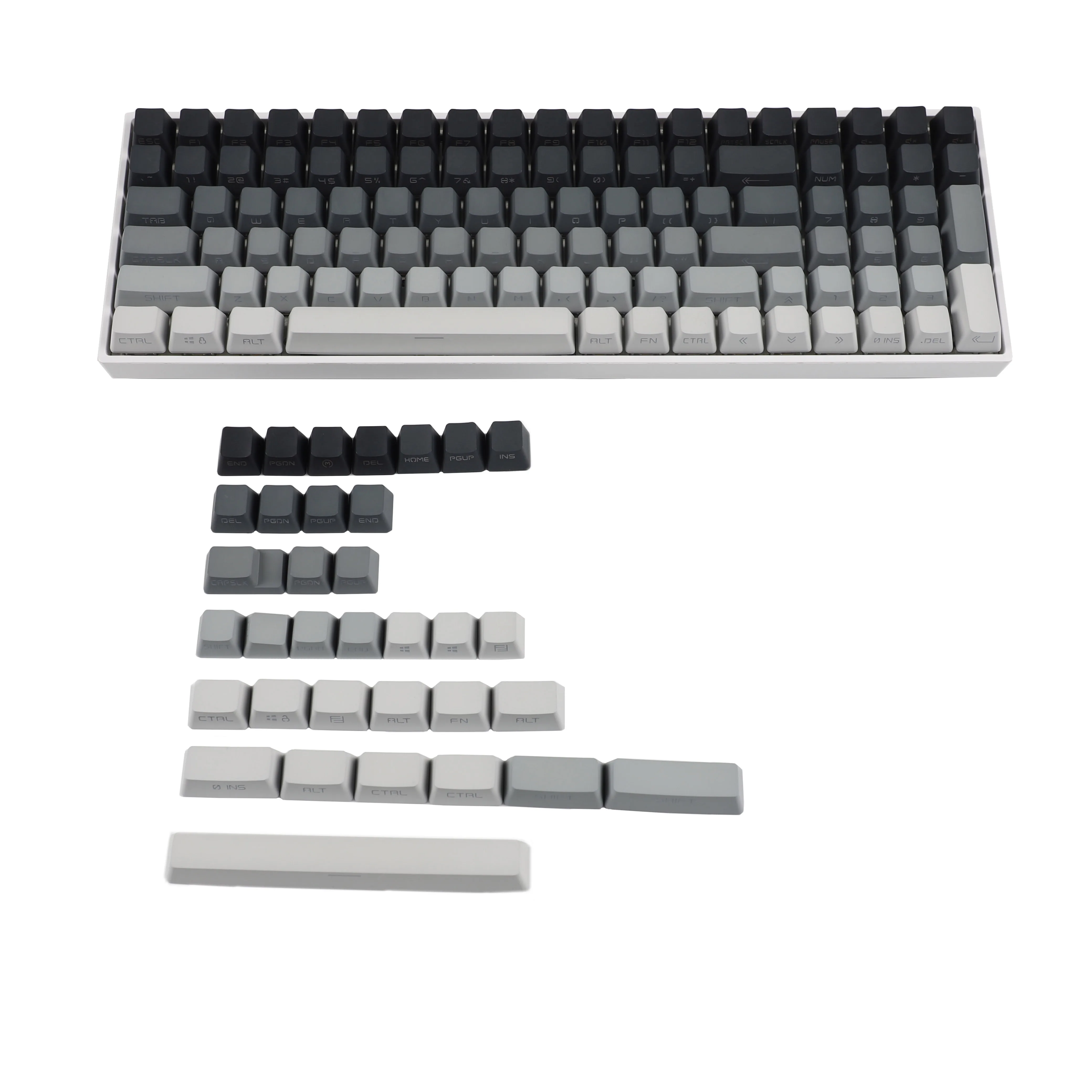 133 Key Polar Day Double Shot Side-lit PBT Keycaps OEM Profile For MX Mechanical Keyboard 108 96 87 NJ80 84 68 64 61