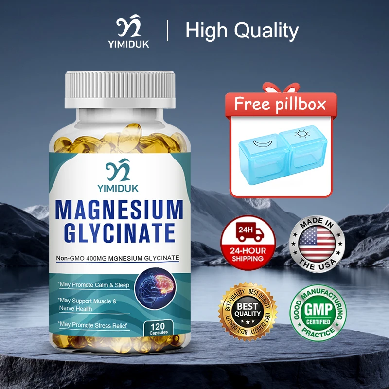 

Капсулы глицината магния с высокой абсорбцией, с витамином D, поддержкой тревоги, облегчения головной боли, способствует послания ночей, энергии