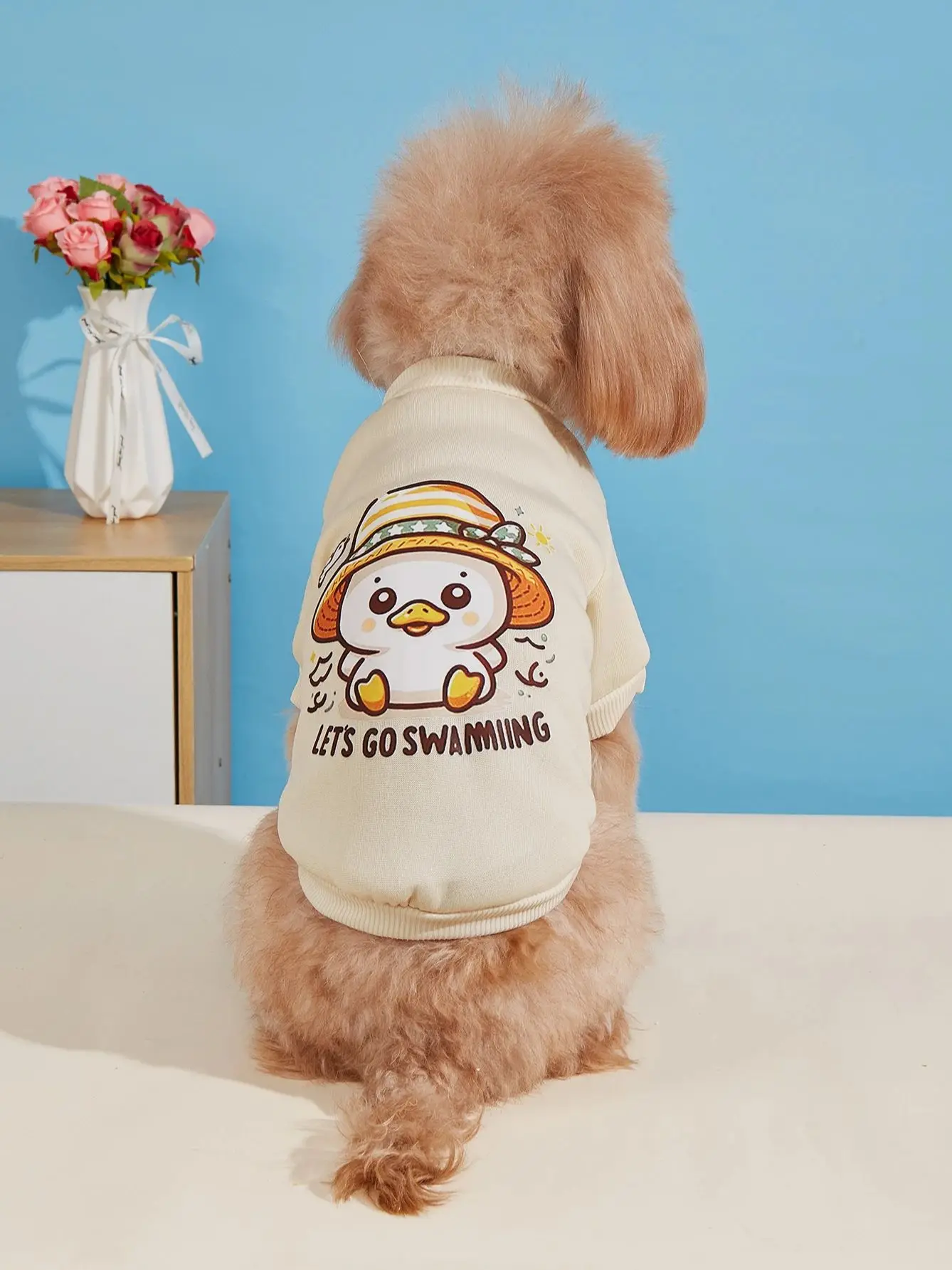 Pet clothes dog cat sweatshirt with velvet warm and comfortable purple and green stitching clothes with prints simple and genero