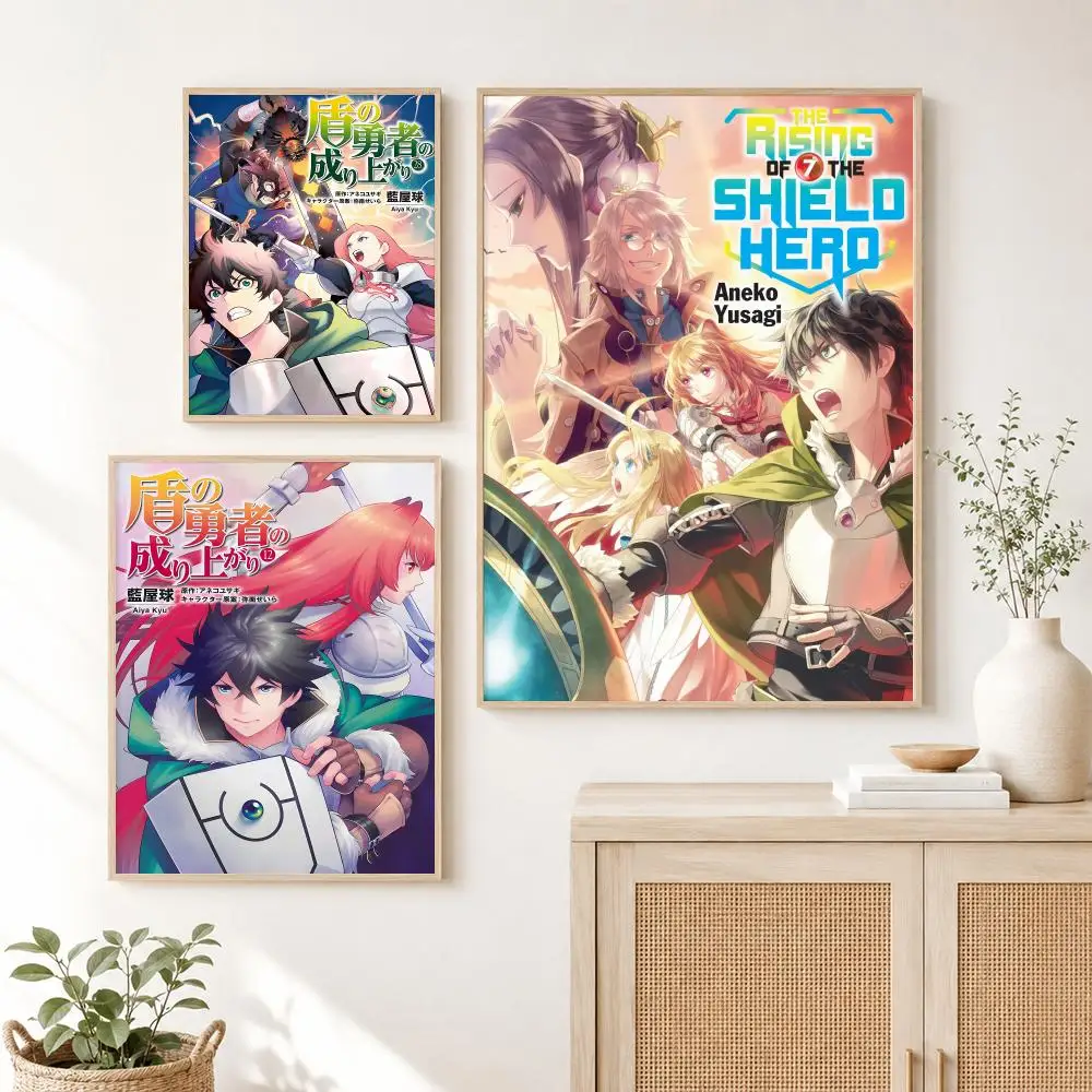 Classic Hot The R-Rising of the Shield Hero Poster Self Adhesive Wall Art Decor for Bedroom Living Room Office Home Decor Gift