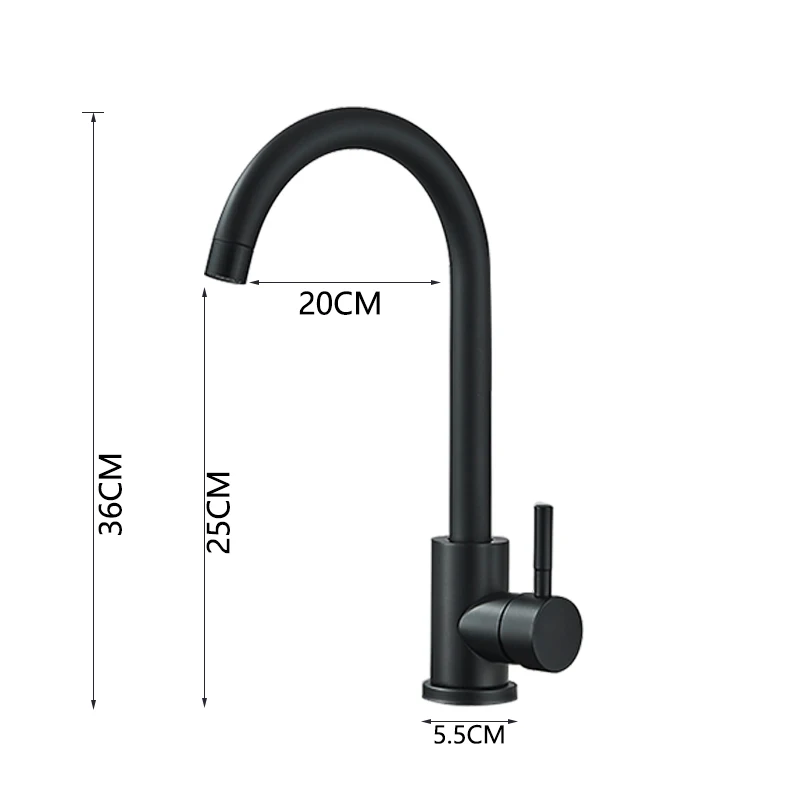 Rubinetto da cucina opaco in acciaio inossidabile Lavelli da ponte Rubinetto ad arco alto Girevole da 360 gradi Miscelatore acqua calda fredda