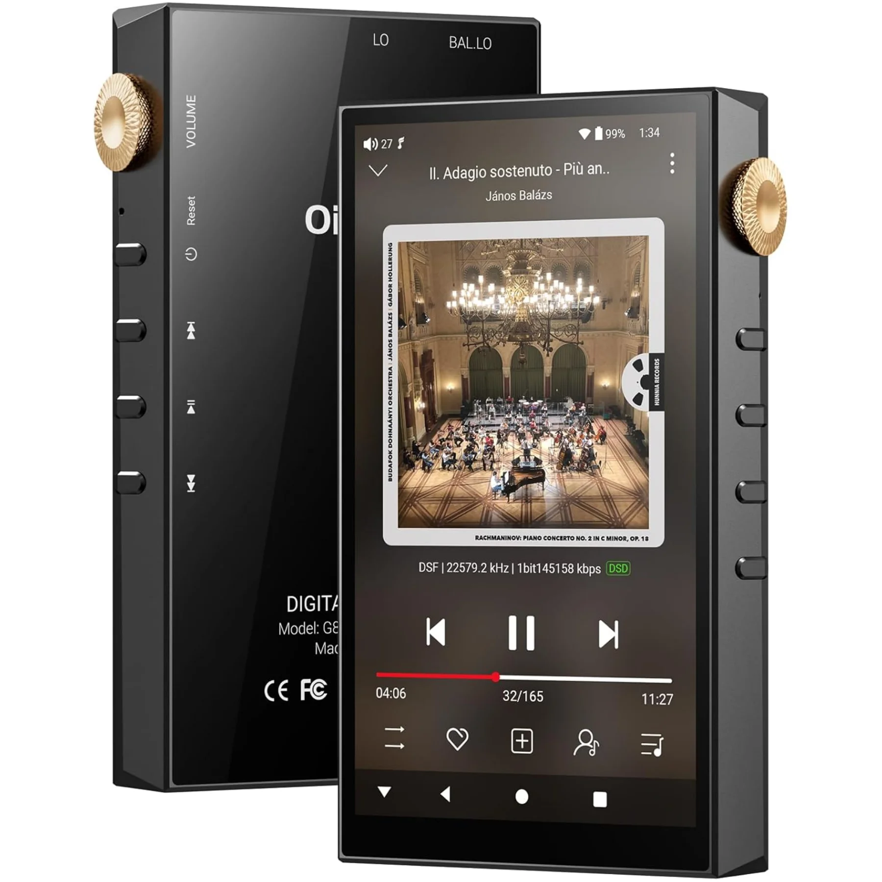 

Hi-Res Audio Player, Oilsky 160GB(32GB+128GB) HiFi MP3 Player Bluetooth and WiFi, 4.4mm Balanced, Dual ESS DAC, 4GB RAM, 4.02"