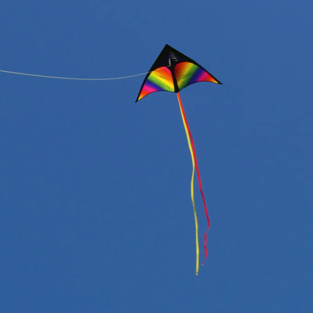 2X3M Staart Grote Driehoek Vlieger Gemakkelijk Te Vliegen Groot Vlieger Speelgoed Met Draad Board Kleurrijke Vlucht Kite Verbeteren Coördinatie Kinderen Cadeau