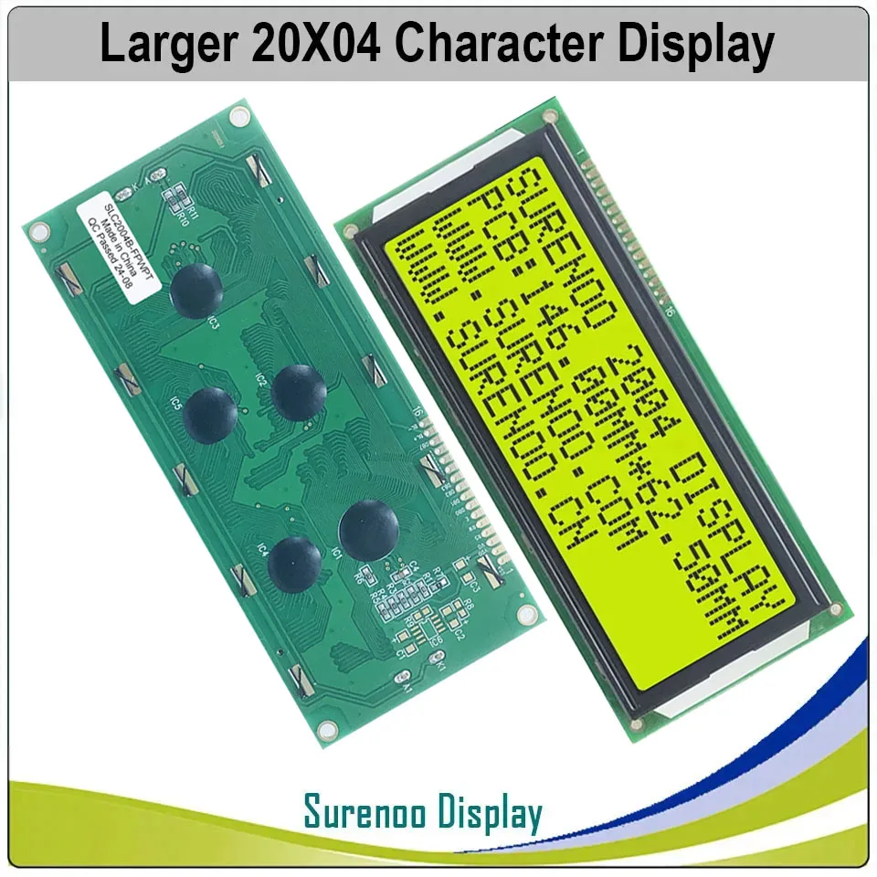 Surenoo 204 20X4 2004 Larger Character LCD Module Display Screen LCM English Japanese Blue Yellow Green