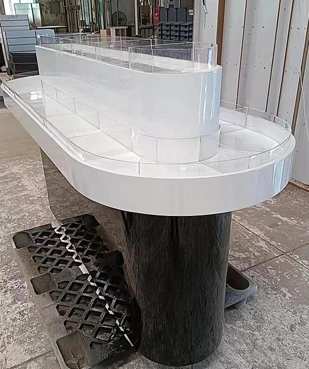 Meja Pajangan Kosmetik Rak Sampel Makeup Bulat Wadah Kecantikan Nakajima Rak Parfum