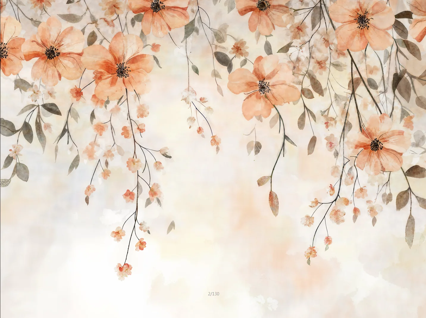 Customized wallpaper Nordic small fresh flower garden style flower butterfly indoor background wall decoration 3d wallpaper