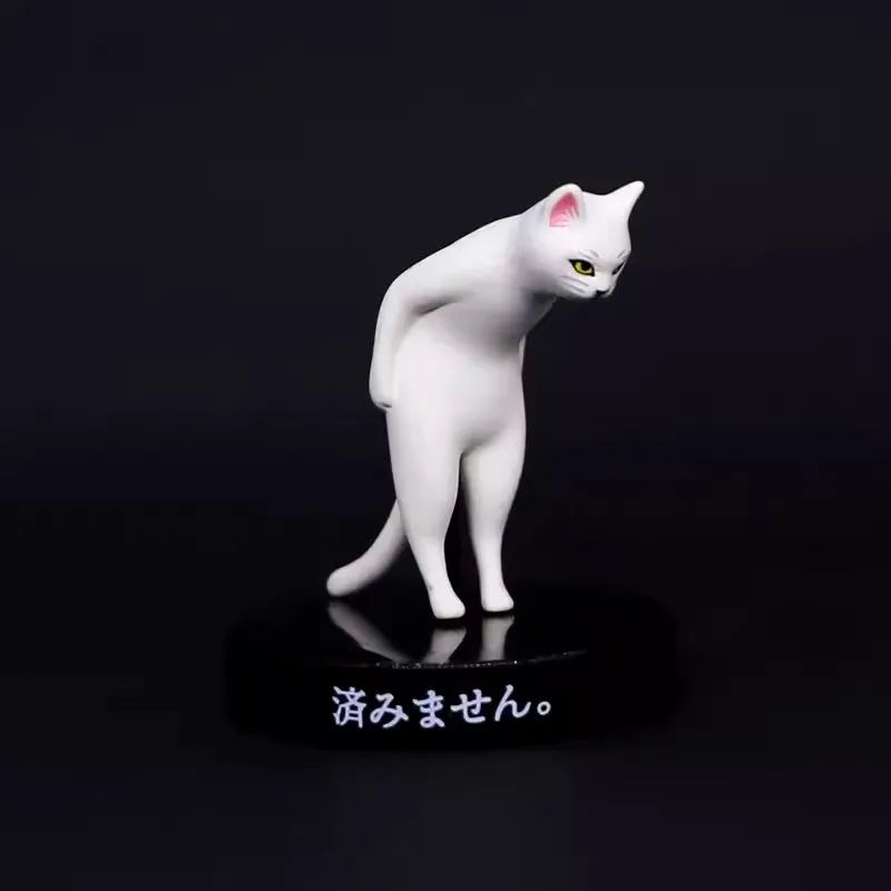 QUALIA Original Gashapon Capsule Toy Cute Kawaii Bowing Cat Kneel Kitty Animal Ornaments Figurine Anime Creative Gift