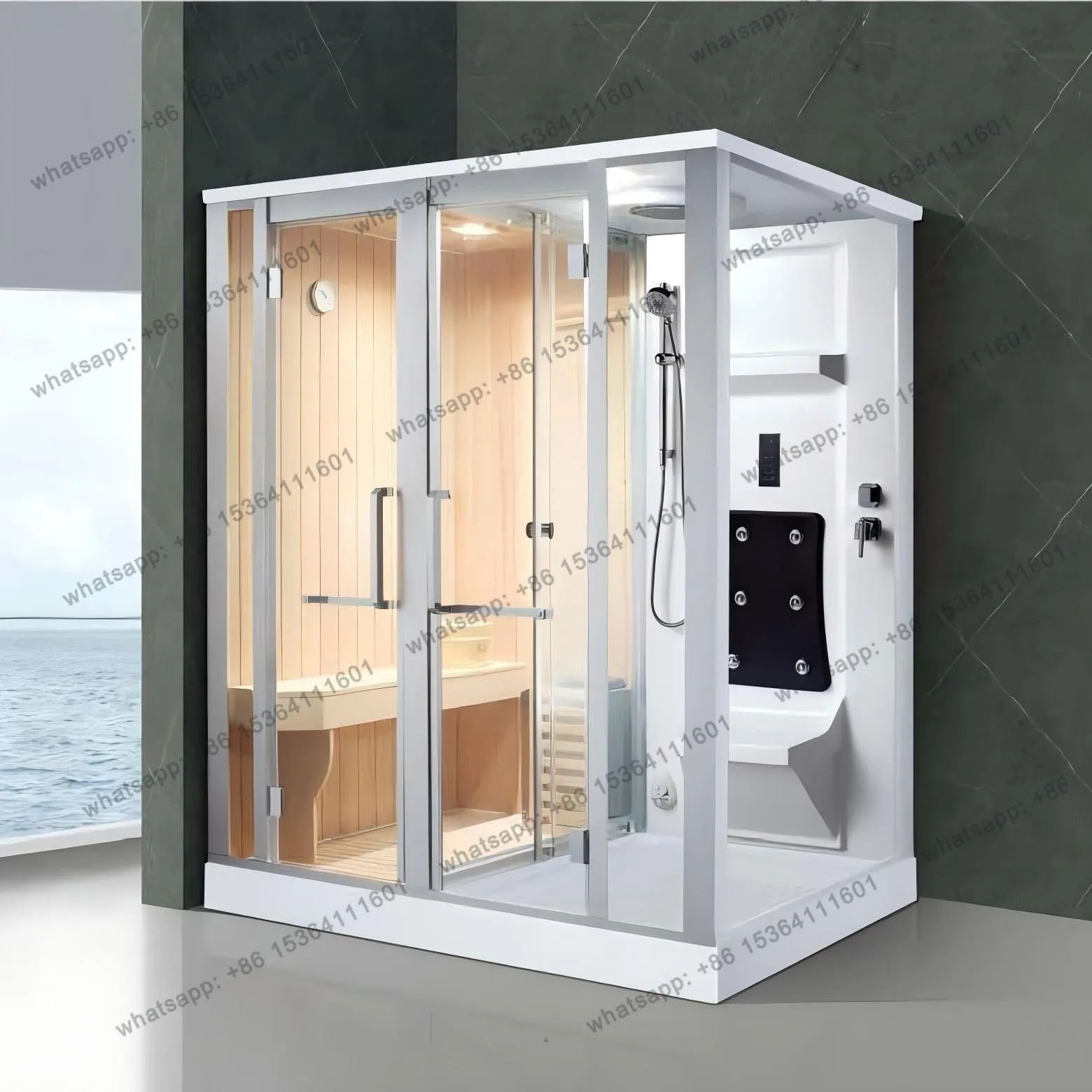 Household sweat steam dry and wet steam room sauna shower integrated dual-purpose multi-functional shower room