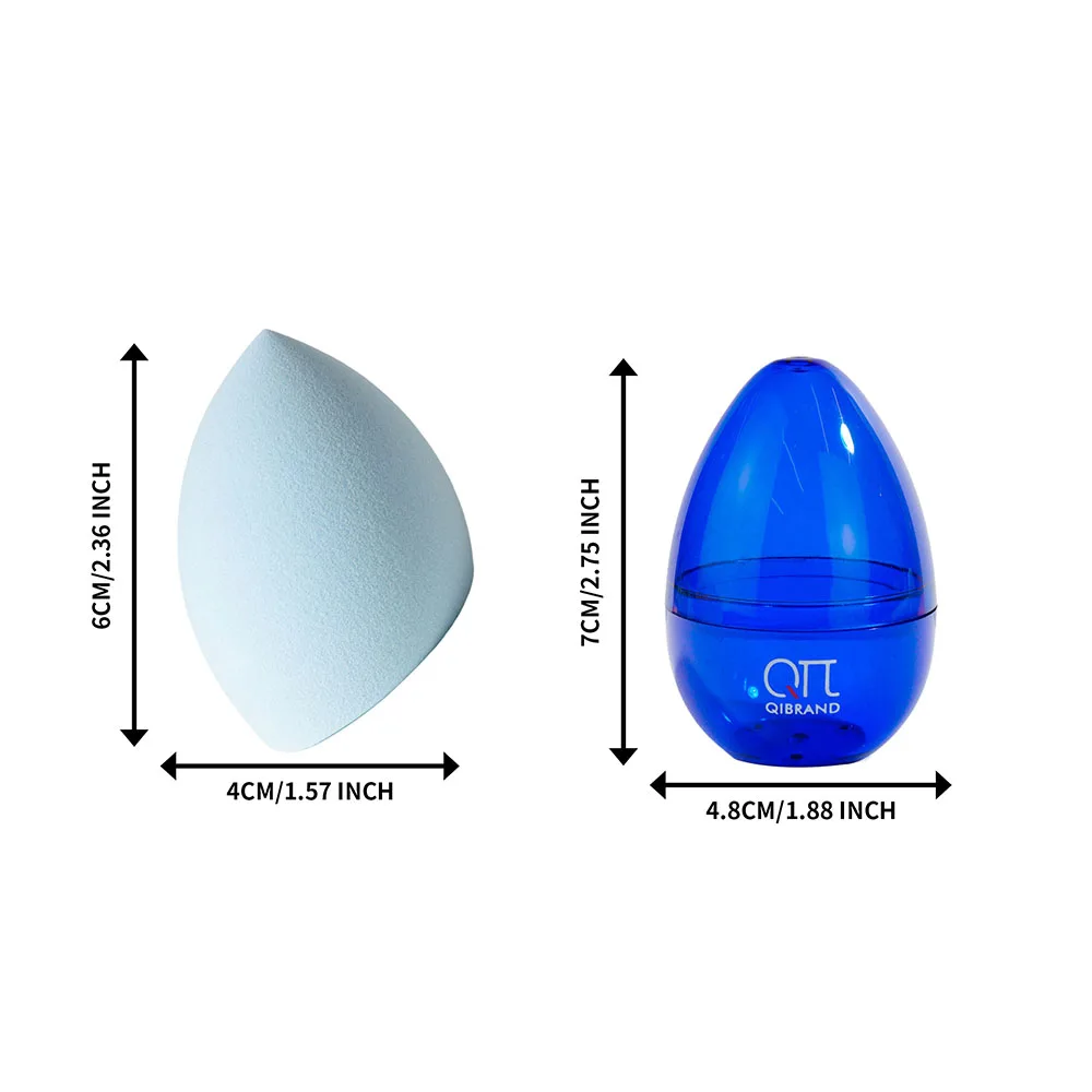 1 szt. Jajko kosmetyczne + 1 szt. Pudełko do przechowywania pudru, przenośne do codziennego użytku, odpowiednie do kremu w płynie w proszku