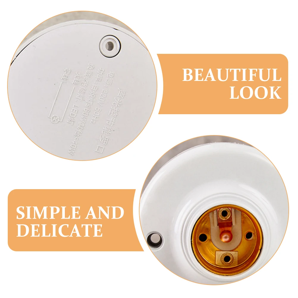 

Sound Light Control Lamp Holder E27 Socket Home Sensor Base Induction White LED Energy Saving Balcony Corridor Ceiling Mount