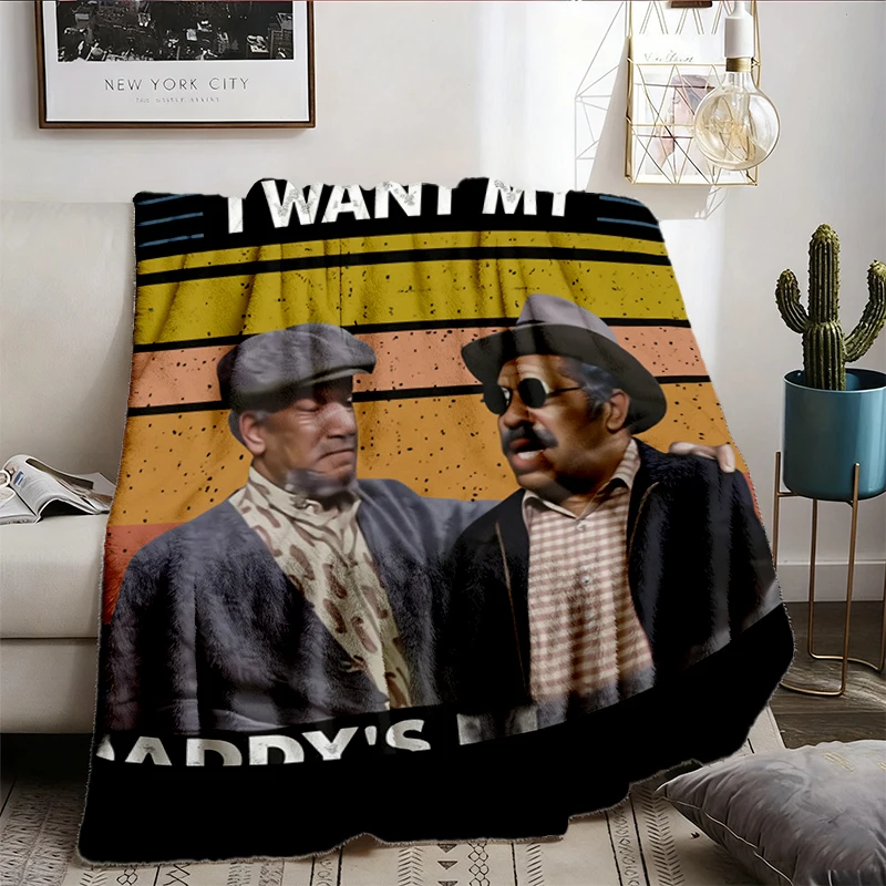 I Want My Daddy's Retro Records Vintage Comfy Blanket, Sanford Movie Flannel Blanket, Daddys Records Flannel Throw, Afri