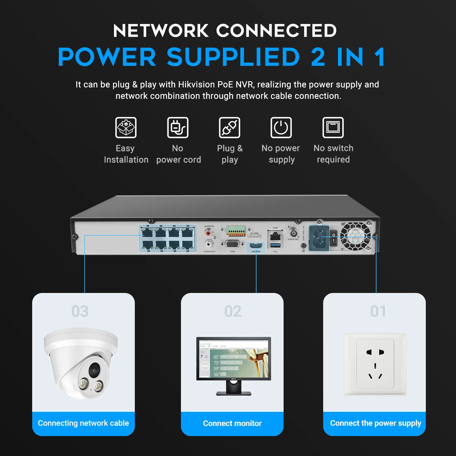 Vikylin 5/8MP ColorVU IP camera for hikvision compatible Human Vehicle Detection Smart Home CCTV POE Security Camera ONVIF H2.65