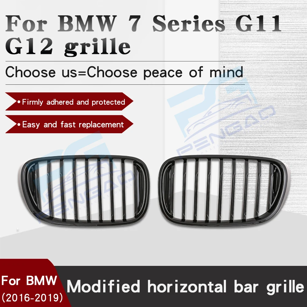 

For BMW 7 series G11 G12 2016-2019 preliminary stage modify Single line version Bright black grille front grille