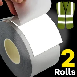 5M uzun yansıtıcı uyarı kask t-shirt için ısı transferi Film yansıtıcı şerit etiket bant demir emniyet reflektör Sticker üzerinde