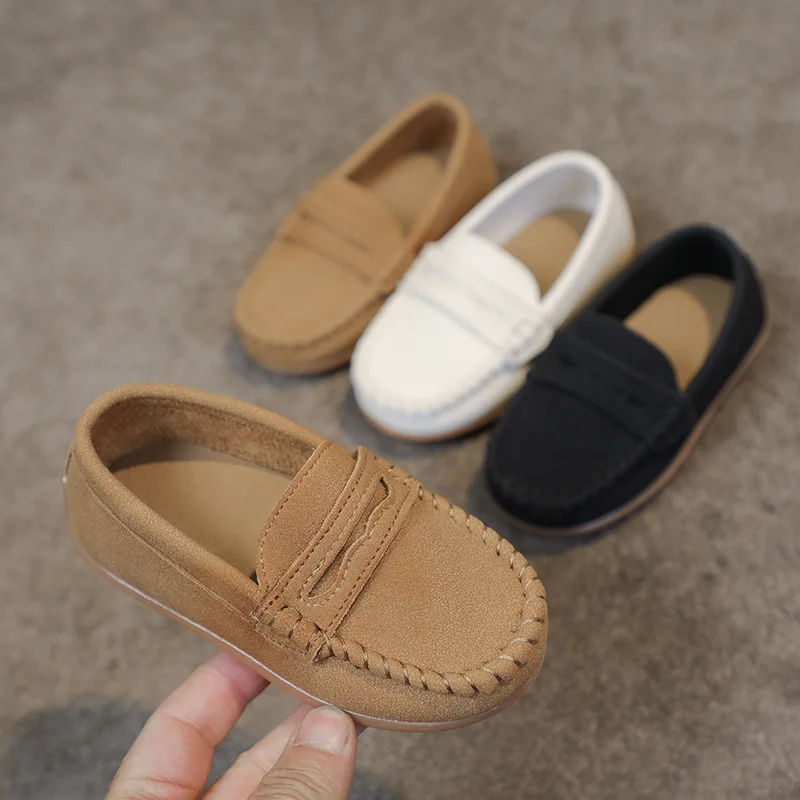Spring Autumn Children Soft-soled Loafer Shoes Kids Slip-on Non-slip Student Shoes Boy Girl Casual Campus Loafers Everyday Wear