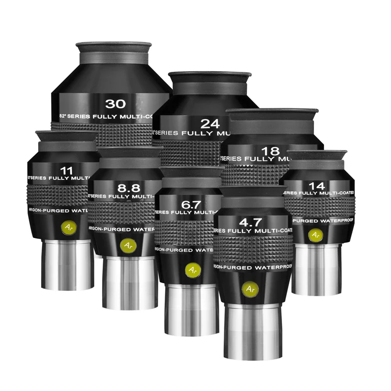 Zbadać naukowe 82 stopnie 1.25/2 cale 4.7mm 6.7/8.8/11.14MM 18 24 30MM wypełniony azotem wodoodporny super szeroki kąt okularowy