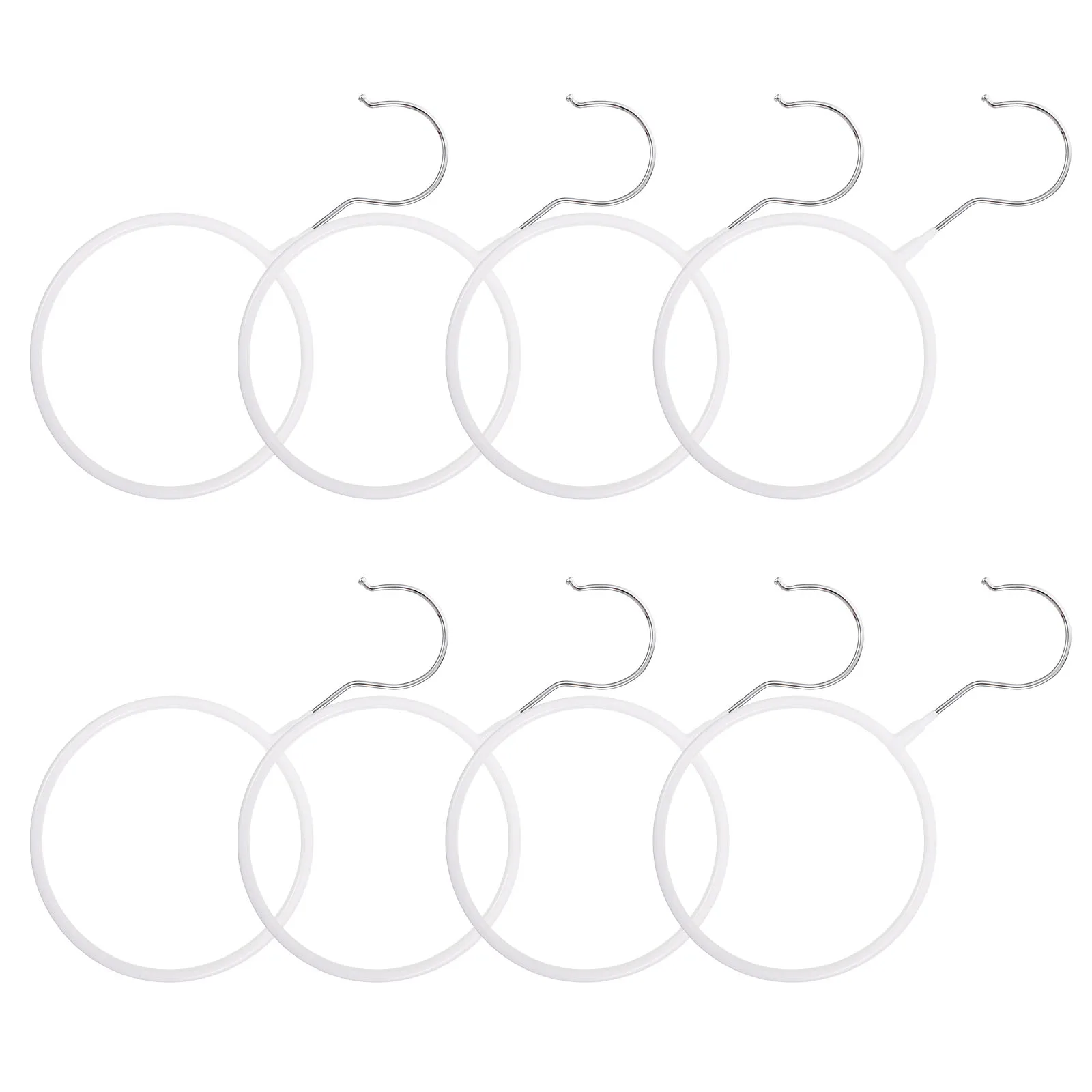

8pcs Iron PVC Scarf Hanger Heavy Duty Hooks Closet ganization Round Tie Rack Smooth Burr Free Long Lasting Use