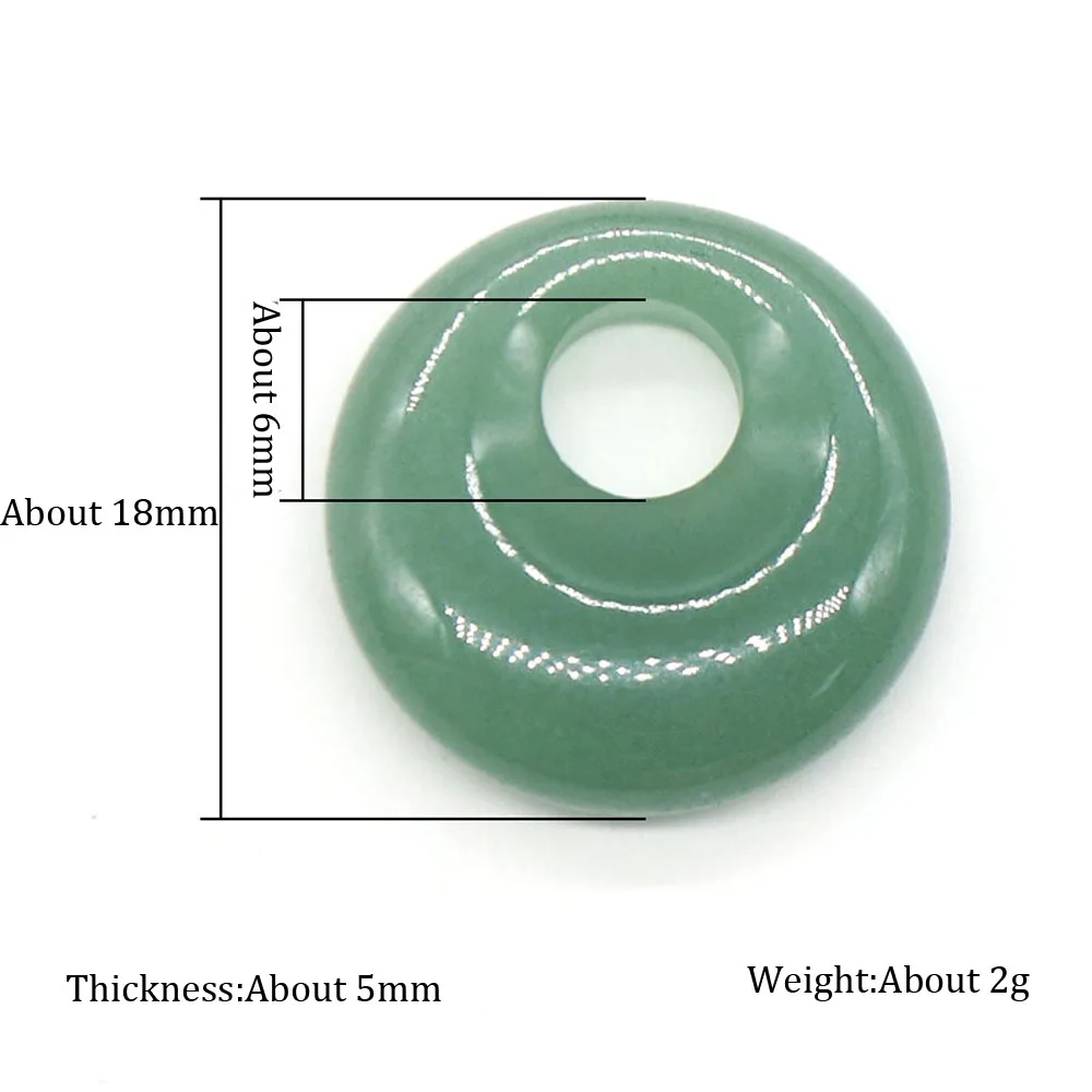 1pc 18mm Natural Stone Crystal Side Hole Peace Pendant 6mm Large Hole Charms for Jewelry Making DIY Necklace Earrings Accessory