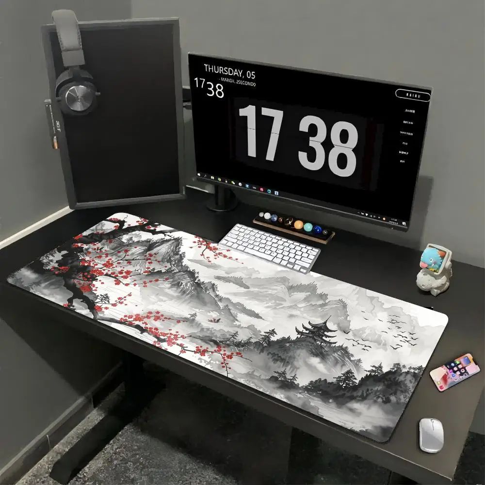 

Sakura Scenery Mouse Pad Large Anti-Slip Rubber Gaming MousePad Durable Desk Pad Thick Seam Edge Suitable for Office and Gaming