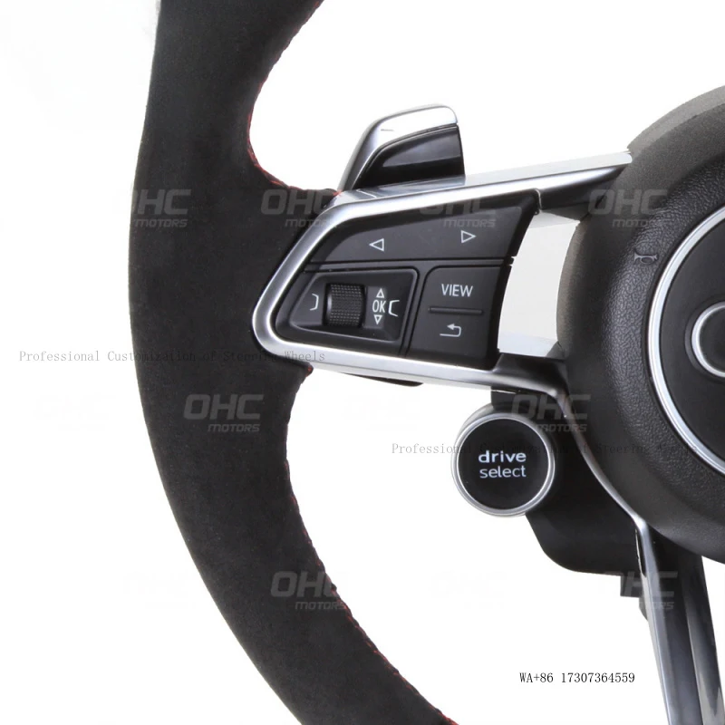 Suitable for Audi RS3RS4RS5RS6RS7 R8 racing car modification LED carbon fiber car steering wheel