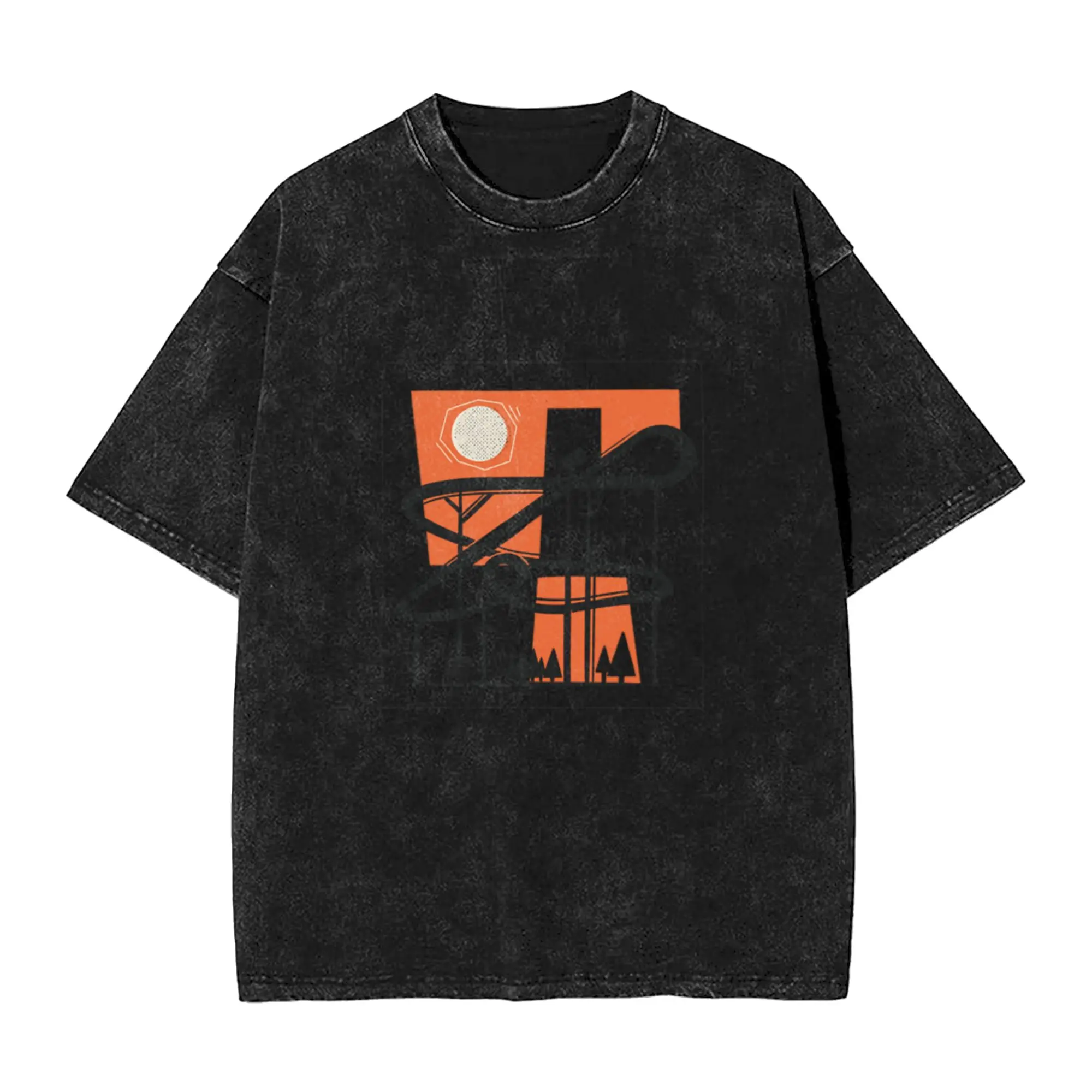 Abstract roller coaster Unique Trendy A Vintage Oversized Cotton T-Shirts