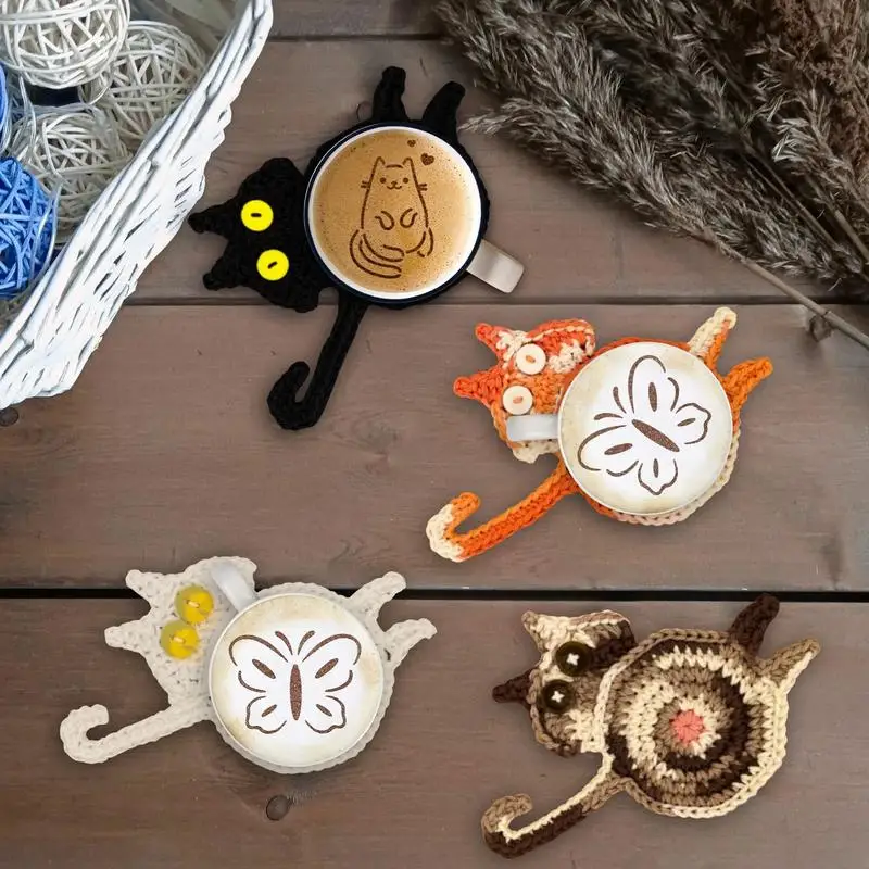 1pcs Cat Butt Coaster Tea Coffee Cup Coaster Placemats Durable Heat Resistant Coaster Bowl Pads Table Mat Home Decoration