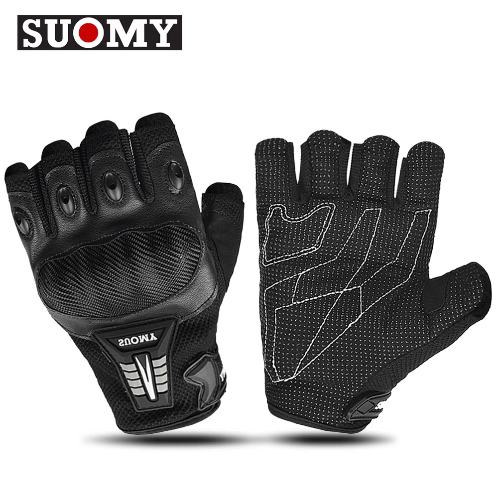 

SUOMY Half Finger Motorcycle Gloves Summer Breathable Motorcyclist Gloves Motocross ATV MTB Moto Biker Cycling Gloves