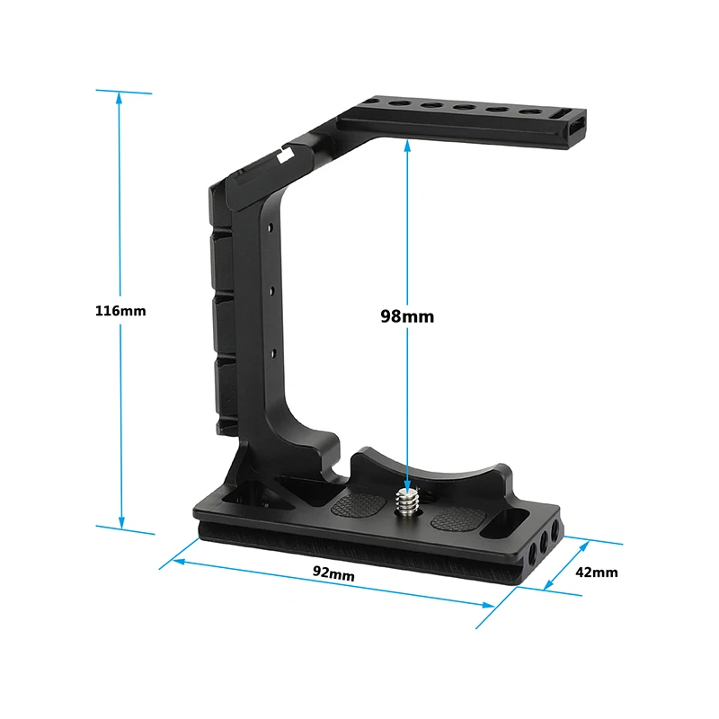 HDRIG Half Camera Cage with QR Wooden Handgrip and Top Handle for Sony Alpha 7IV A7M4 One-piece Cage