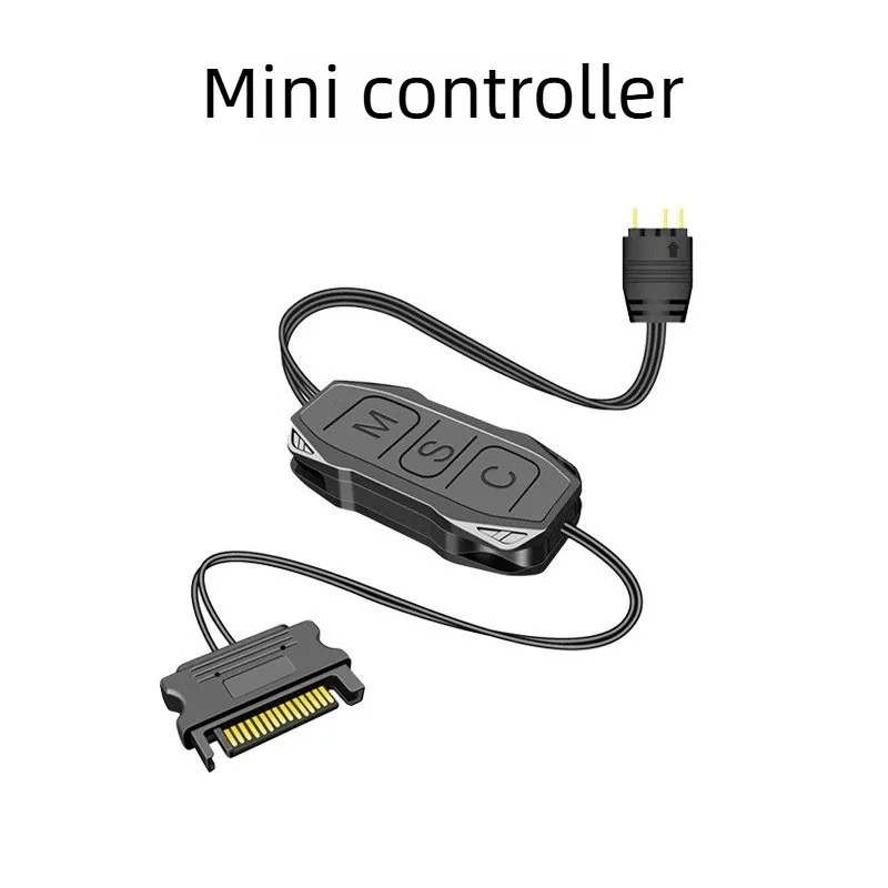 SATA Interface Extension Cable Light Controller Adapter Suitable for PC Fan CPU Cooler Fan Light Strip 5V 3PIN ARGB Controller