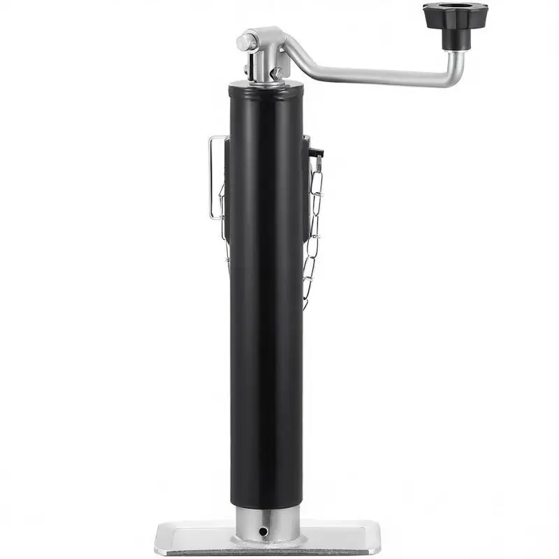 

-Trailer jack, 907kg dynamic lifting capacity, weldable, swivel support with pipe mounting, 283-533mm support leg for caravans, horse trailers, utility trailers & yacht trailers