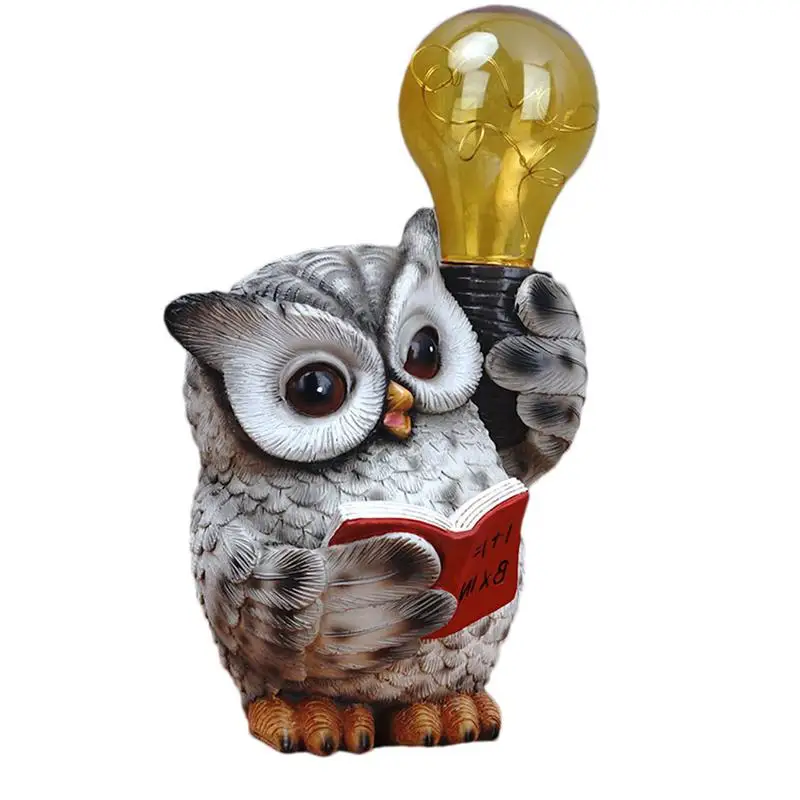 Solar Owls For Outdoors Solar Garden Statues LED Illumination Solar-Powered Owl Garden Statues Garden Stake Light Solar Animal