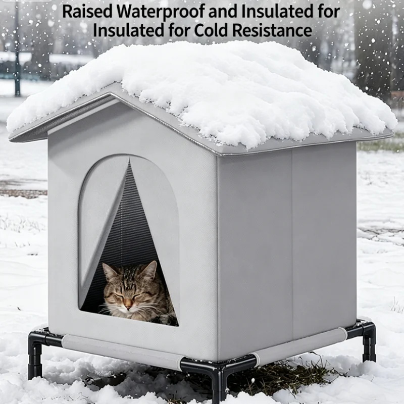 Outdoor Waterproof Dog House Winter Warm Foldable Washable Pet Cave Sleeping Bed Stray Cat Shelter for Small Dogs And Cats view 4