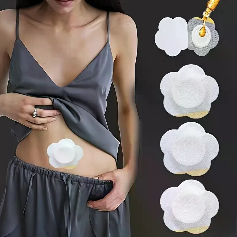 50pcs/Set Replacement Disposable Castor Oil Pack Self-Adhesive Adhesive Navel Stickers Seepage Resistant Belly Button Protectors